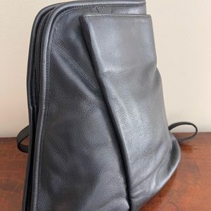 Tignanello Black Leather Backpack